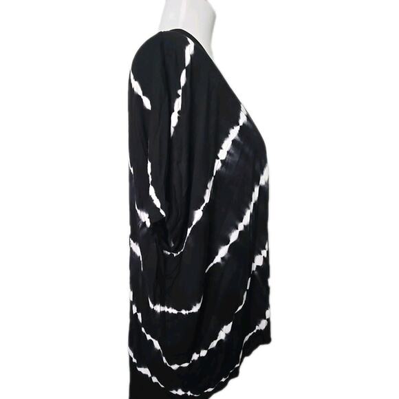 TORRID Size 1 Black Tie-Dyed Jersey Rayon Open-Front Wrap Sweater (14/16 - 1X) - Picture 4 of 7